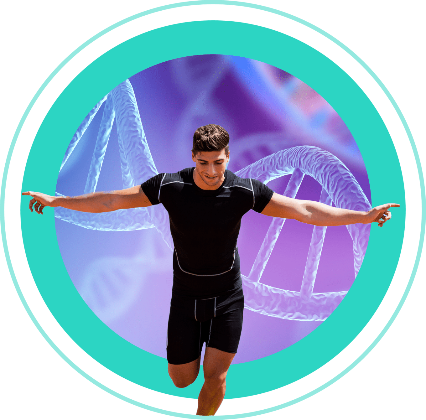 fitness dna header The photo shows a white man having a body composition scan in a DEXA scanner. He is lying flat on his back on a raised table as the arm of the scanner passes over his body. There is a logo on the wall behind him that reads My Vital Metrics.